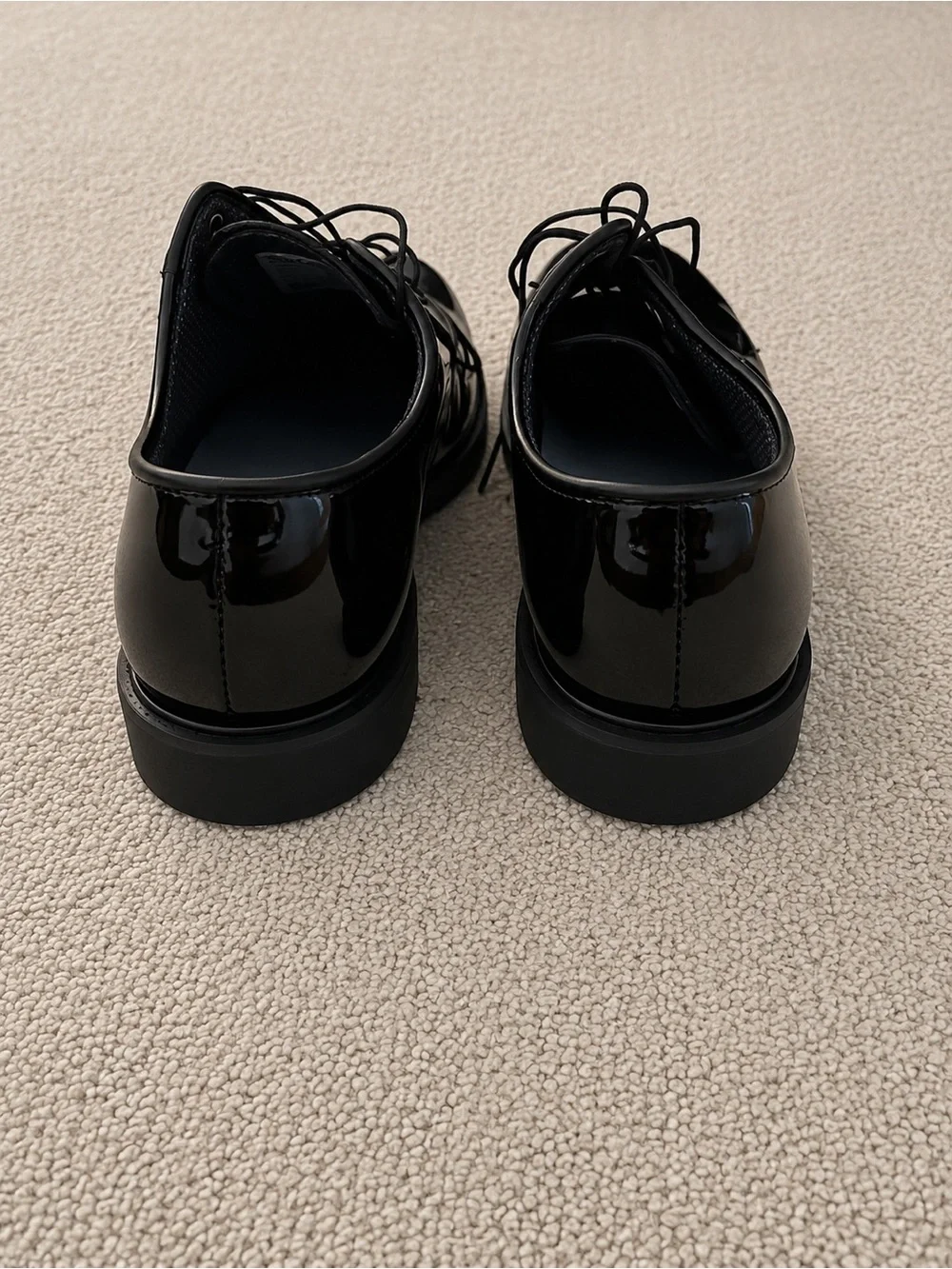 Corfam Military Dress Shoes High Gloss Black Uniform Oxfords
